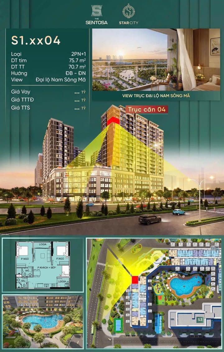 Căn hộ 71m² view Sông Mã - Nguyễn Hoàng, Thanh Hóa | Giá 3 Tỷ