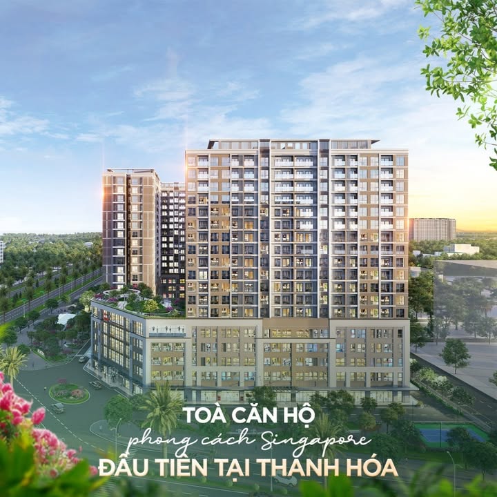 Cho thuê căn hộ 1PN+ 45m² Vinhomes Thanh Hóa - Tầng trung, view nội khu chill