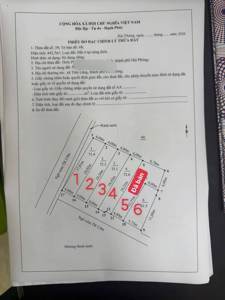 Đất Nền Tiên Minh, Tiên Lãng: 70m² Sổ Hồng Sẵn, Giá Chỉ Từ 4xx Triệu