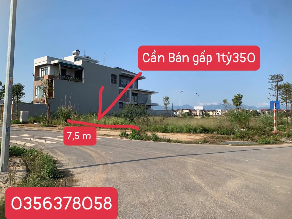 Bán đất Yên Dũng 84m² - Mặt tiền 7.5m, trục chính KCN - 1.35 tỷ