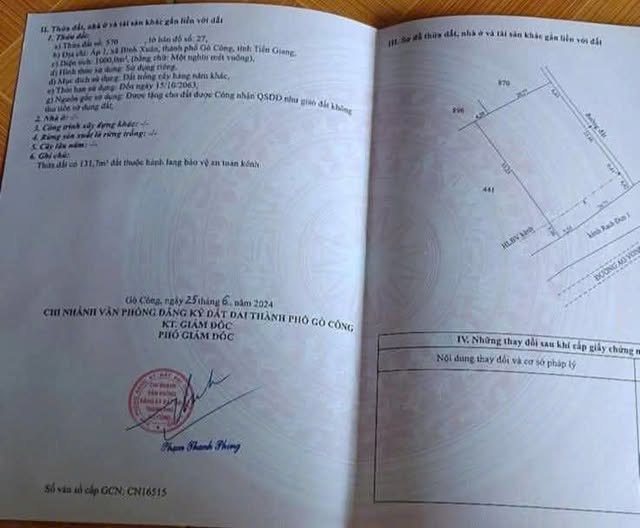 Đất Nền Sổ Hồng Gò Công - 409m² Mặt Tiền Đường Nhựa - 510 Triệu