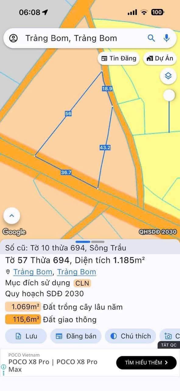 Đất Sông Trầu Trảng Bom 360m² - Mặt Tiền Nhựa, Sẵn Sổ Hồng