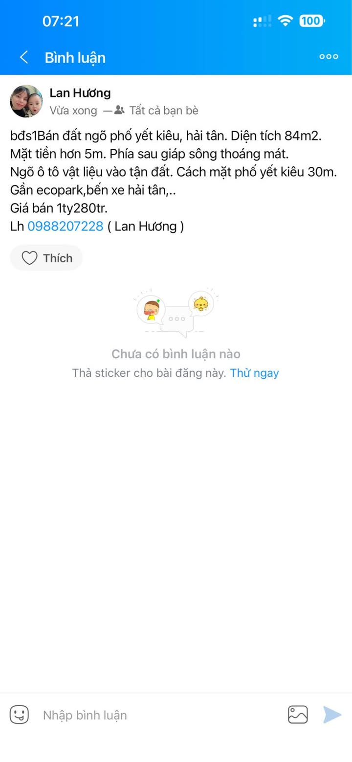 Bán đất 84m² Phố Yết Kiêu, TP. Hải Dương - Ngõ ô tô, Sổ đỏ chính chủ