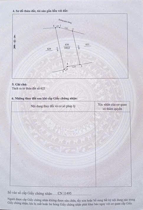 Đất thổ cư 100m² Phú Thọ - Đường thông, gần UBND, giá 1.2 tỷ