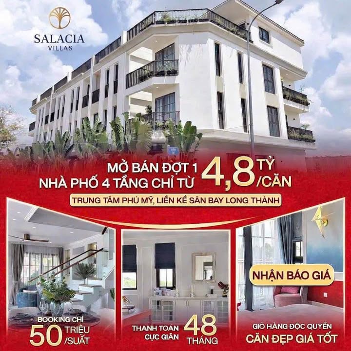 Townhouse Salacia Villas Tân Phú 227m² - Sổ Hồng Riêng, Giá 4.8 Tỷ