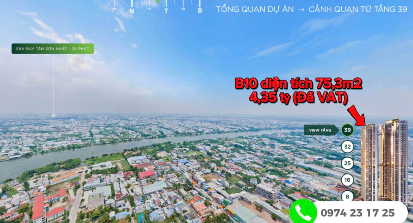 Căn Hộ The Emerald 68 - 75m² 2PN View Sông Kép, Giá Tốt Hơn HĐMB