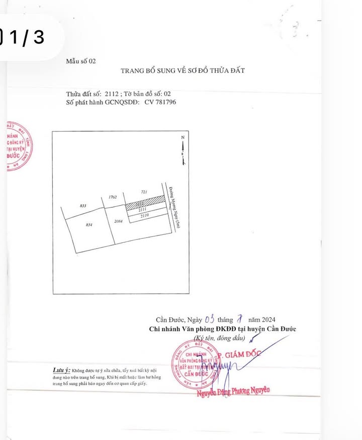 Bán Gấp Đất Thổ Cư 327m² MT Đường Mương Ngay Cần Giuộc - Giá 1.8 Tỷ