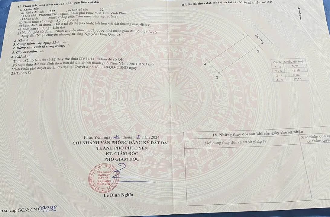 Đất Nền Phúc Yên 86m² Full Thổ Cư - Trung Tâm Tiền Châu, Giá Hời