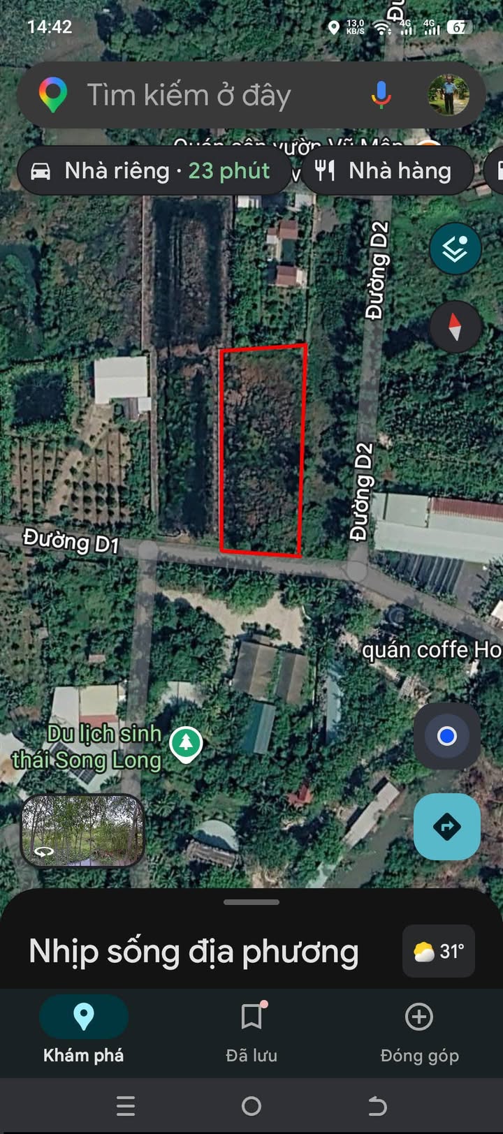 Đất Vườn 2500m² Mặt Tiền Đường D1, TP Thủ Đức - Giá 14.9 Tỷ TL