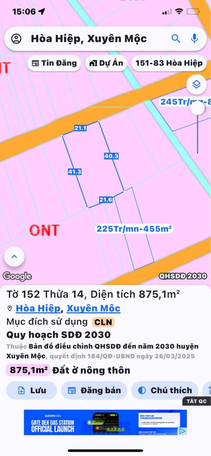 Đất Vườn Xuyên Mộc 875m² Sổ Hồng Riêng - Giá Đầu Tư 1.85 Tỷ