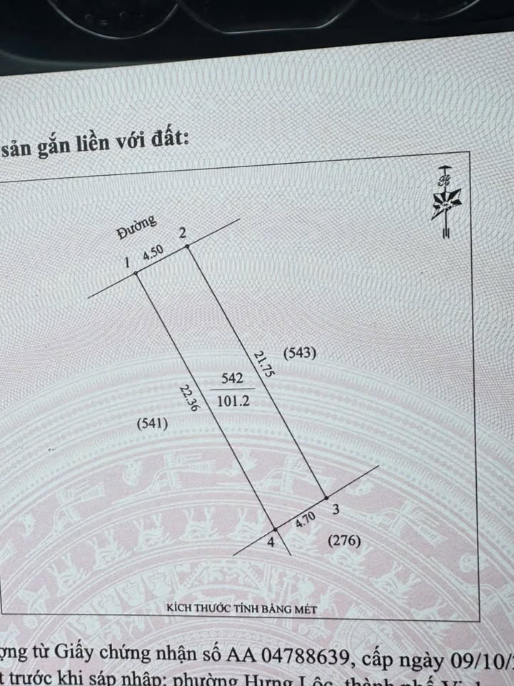 Đất Nền Hưng Lộc Vinh 101m² - Hơn 3 Tỷ, Sổ Đỏ Thổ Cư