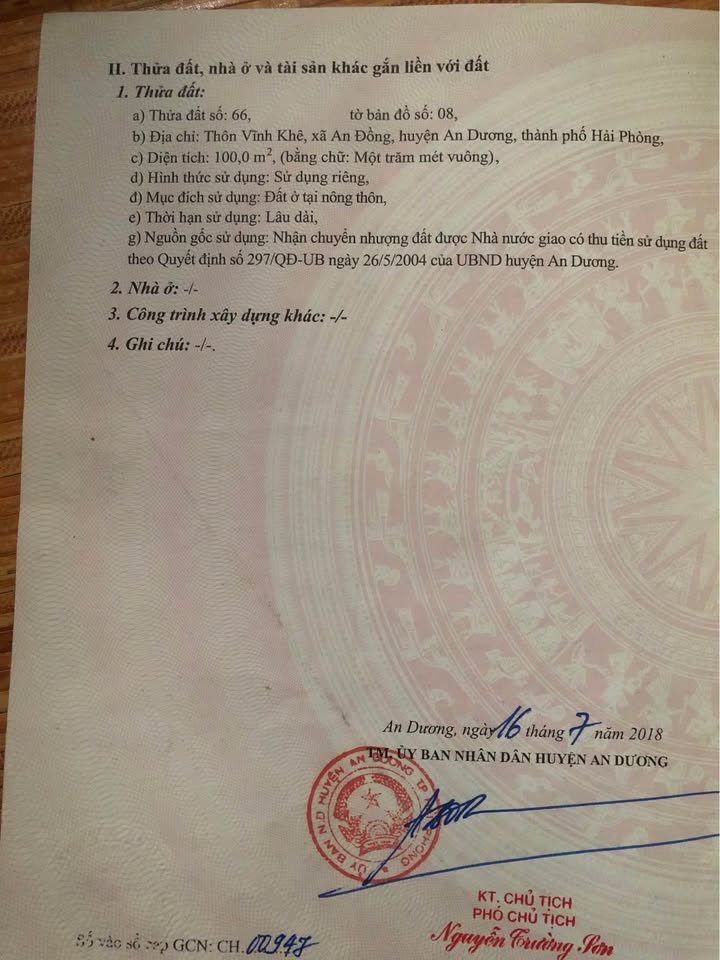 Đất nền Hải Phòng 100m² - Sổ đỏ chính chủ, giá 2.85 tỷ, gần đường Máng nước