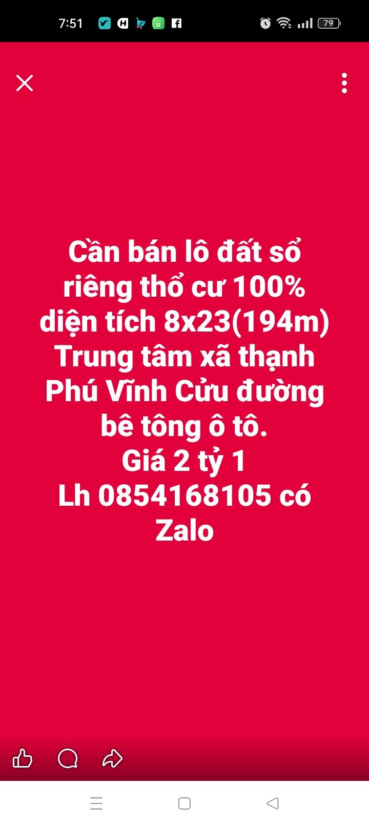Bán đất Vĩnh Cửu 194m² sổ riêng thổ cư - Giá 2.1 tỷ