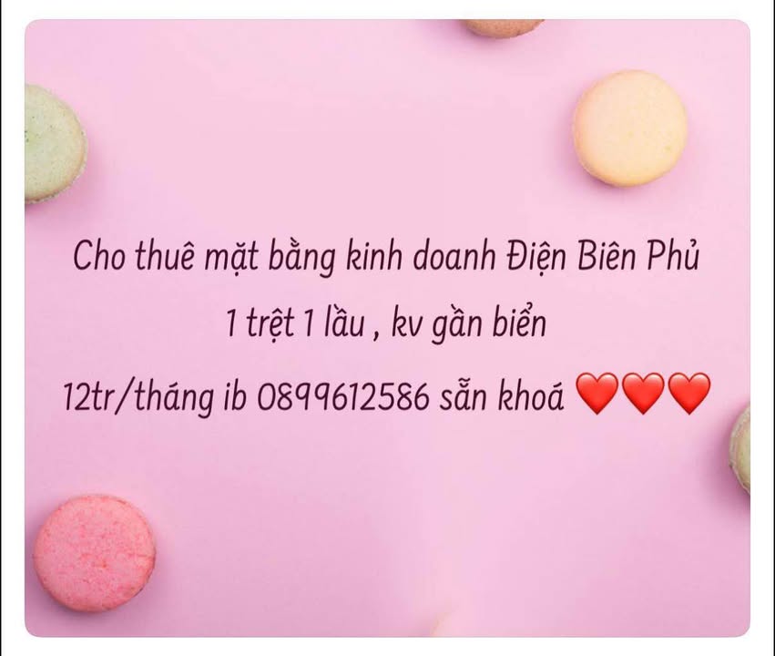 Mặt bằng kinh doanh Điện Biên Phủ, Cam Ranh - 12 Triệu/tháng, Sẵn Sàng KD