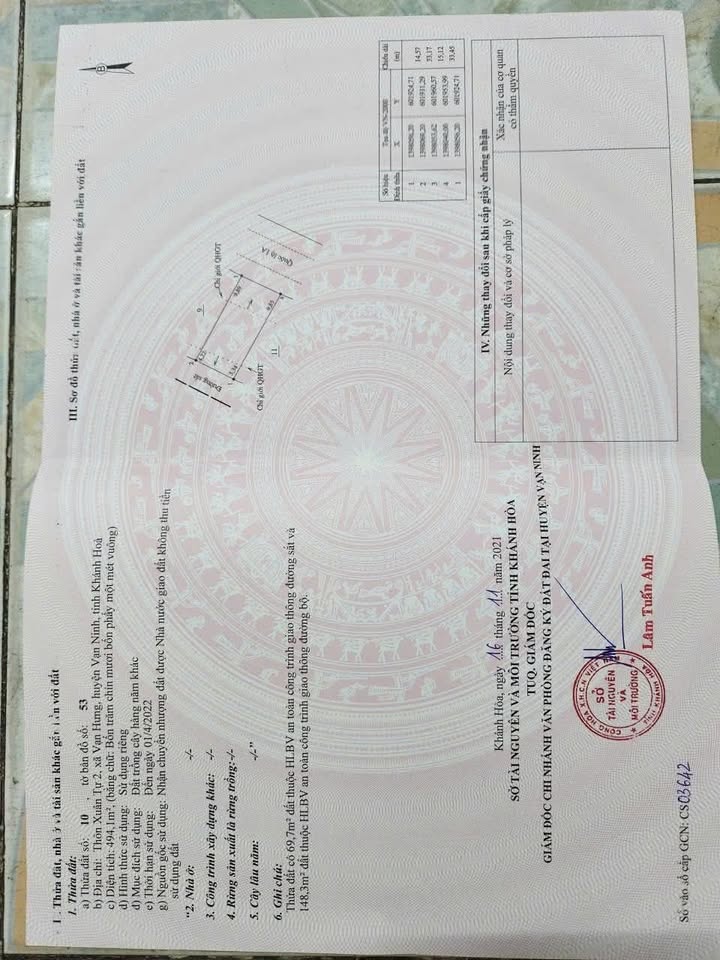 Đất Nền Mặt Tiền QL1A, Khánh Hòa - 494m² Thổ Cư, Giá 2.5 Tỷ