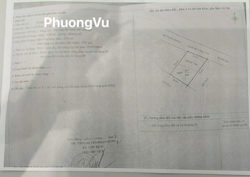 Bán Đất Vàng QL2 Chân Mộng Việt Trì 320m² - Kinh Doanh Đắc Địa