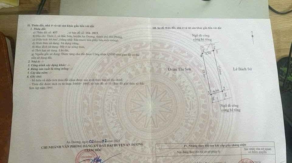 Đất Nền Thôn 2 Bắc Sơn 64.4m² - Ngõ Ô Tô, Giá Chỉ Hơn 1 Tỷ