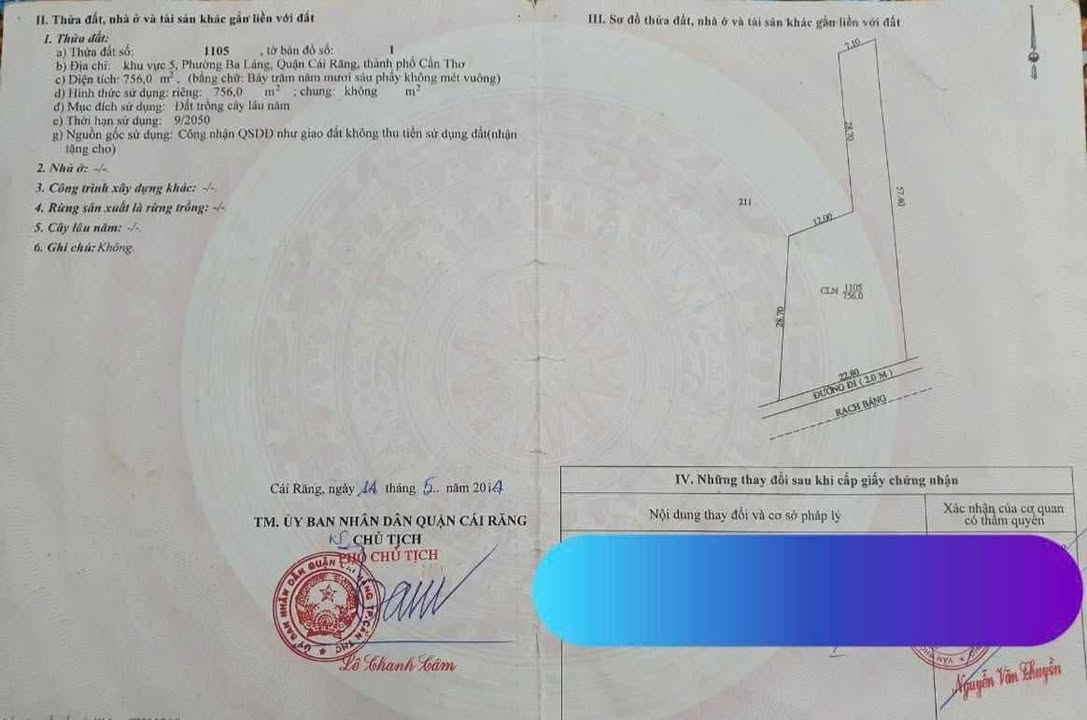 Bán đất nghỉ dưỡng Nhơn Nghĩa 756m² giá 1.5 tỷ - Sổ hồng riêng