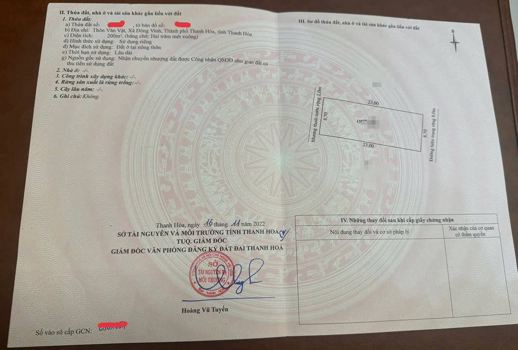 Đất nền 200m² Đông Vinh, TP Thanh Hóa - Sẵn sàng xây biệt thự/kho xưởng