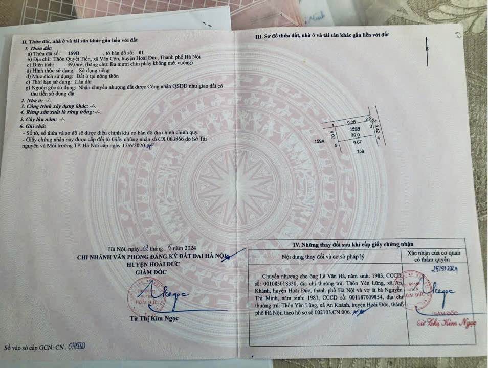 Bán Đất Lô Góc 39m² Hoài Đức - 2 Mặt Tiền, Giá 3-3.9 Tỷ