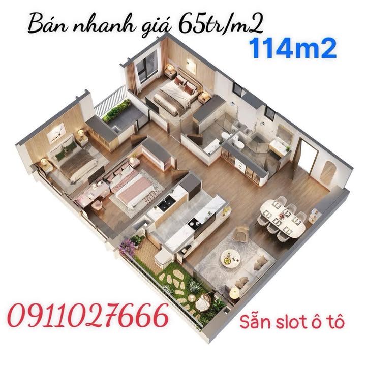 Chung Cư The Wisteria 114m² 3PN - Sổ Đỏ Sang Tên Ngay