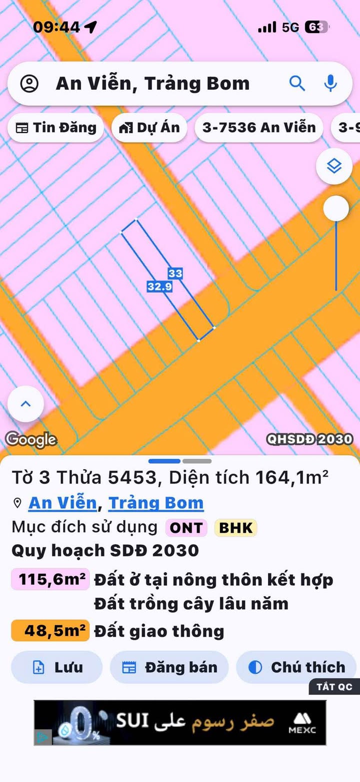 Đất nền 164m² Trảng Bom - Ngay cổng KCN Giang Điền, tiềm năng tăng giá