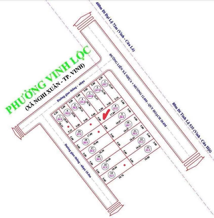 Đất Nền Nghi Xuân - Vinh Lộc 87.9m² | Sổ Đỏ Chính Chủ, Đường 12m