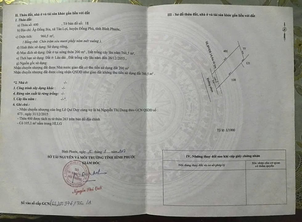 Mặt tiền nhựa Đồng Phú 1080m² - Sẵn sàng kinh doanh, giá 2.1 tỷ