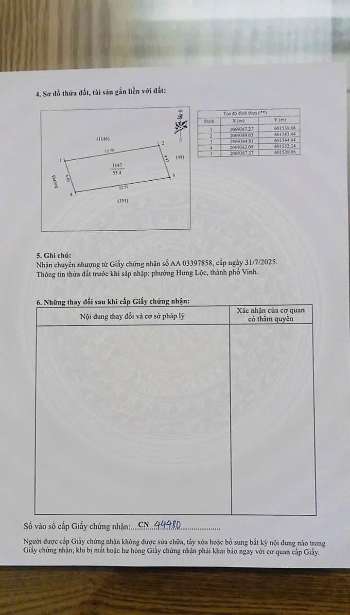 Nhà Ngõ Hoàng Tá Thốn, TP Vinh 55.8m² - Giá 1.9 Tỷ, Hướng Tây Nam