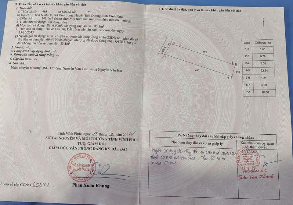 Bán Đất Tam Dương Vĩnh Phúc 143m² - Gần KCN Tam Dương 2, Giá Tốt