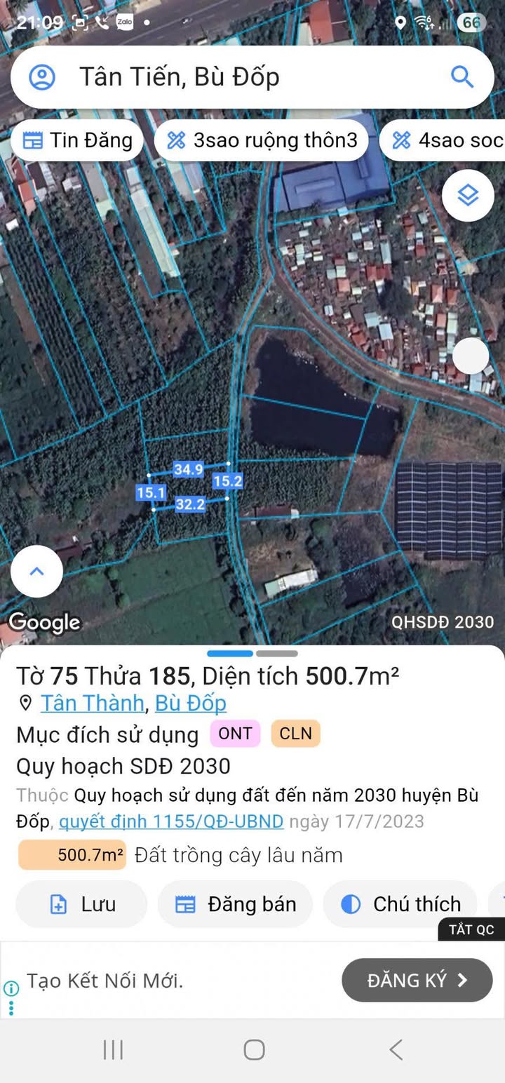 Đất Mặt Tiền Bê Tông Tân Tiến, Bù Đốp - 1020m² Giá 165 Triệu