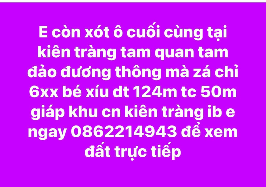 Đất nền Tam Đảo 124m² - Sổ TC, giá chỉ 6xx triệu - Gần KCN