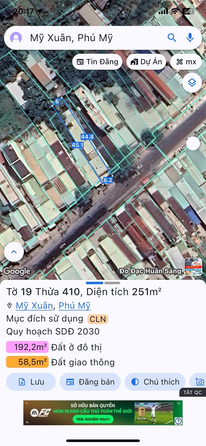 Đất nền Mỹ Xuân, Bà Rịa - Vũng Tàu 264m² - Sẵn sàng kinh doanh