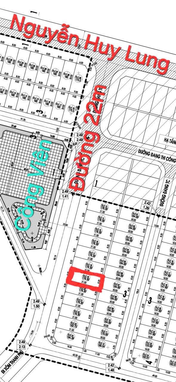 Đất Vàng Hà Tĩnh - 176m² Mặt Tiền 22m, View Công Viên - 5 Tỷ