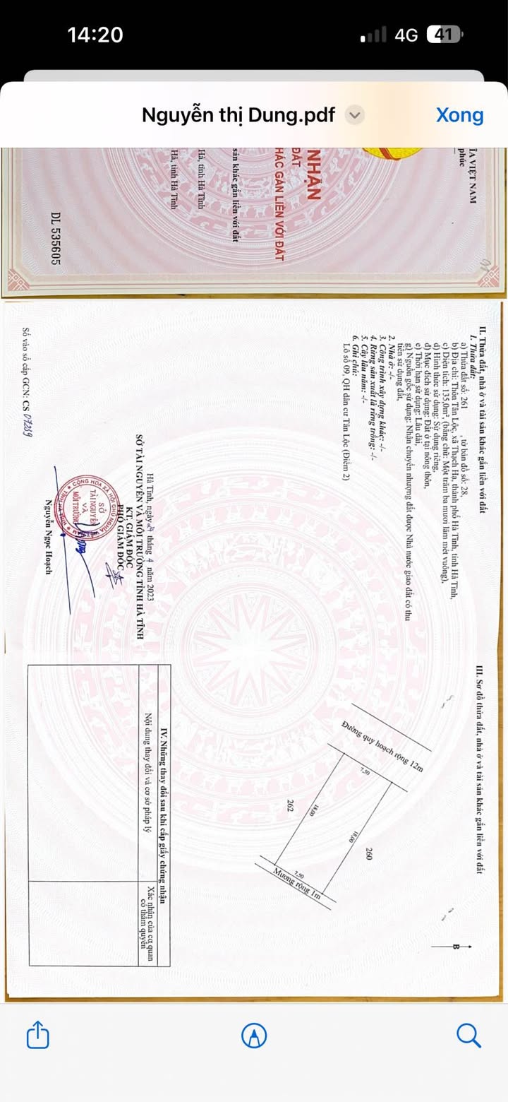 Đất nền Tân Lộc, Hà Tĩnh 135m² - Sổ đỏ sẵn sàng, gần Công an tỉnh