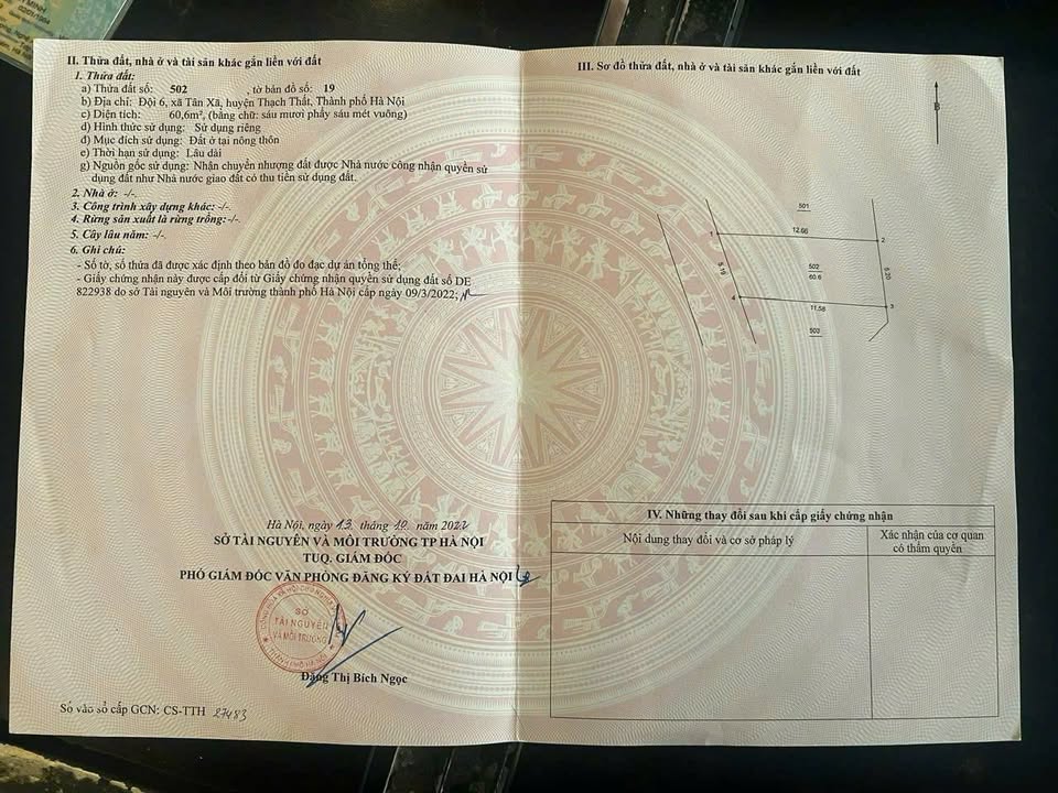 Bán đất 60m² Tân Xã, Đan Phượng - Đường ô tô tránh, 3' đến CNC Hòa Lạc