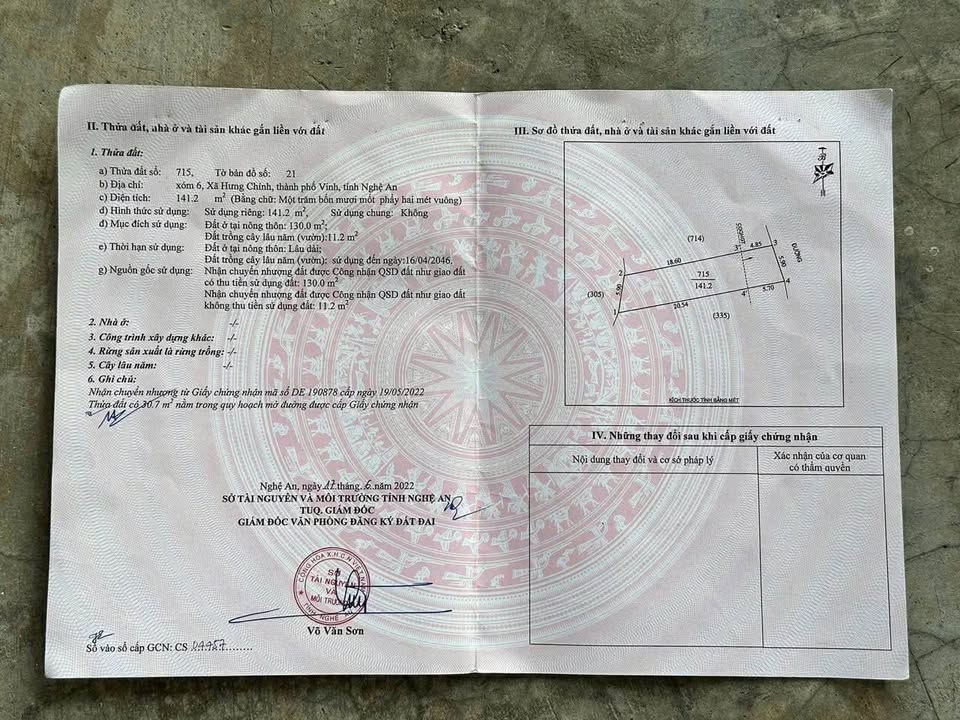 Bán Đất Chính Chủ 141m² Mặt Đường Nhựa 6m - Phường Quang Trung, TP Vinh