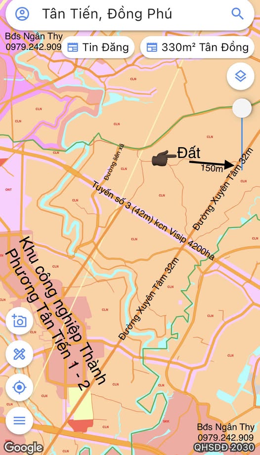 Đất nền Tân Tiến Đồng Phú 1000m² 500tr - Sổ đỏ chính chủ