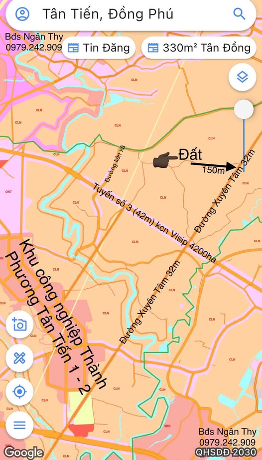 Đất nền Tân Tiến Đồng Phú 1000m² 500 triệu - Sổ đỏ chính chủ