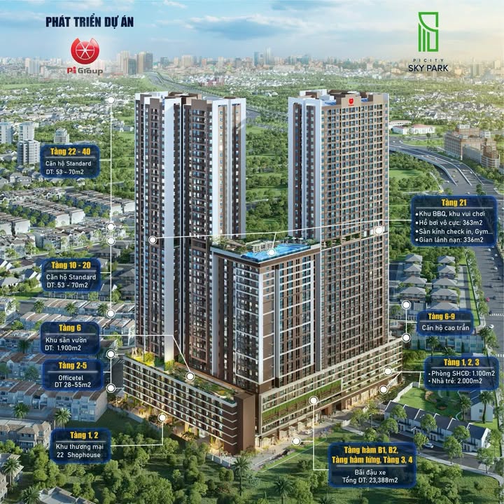 Bán gấp căn góc Picity Sky Park 54m² - Giá gốc HĐMB