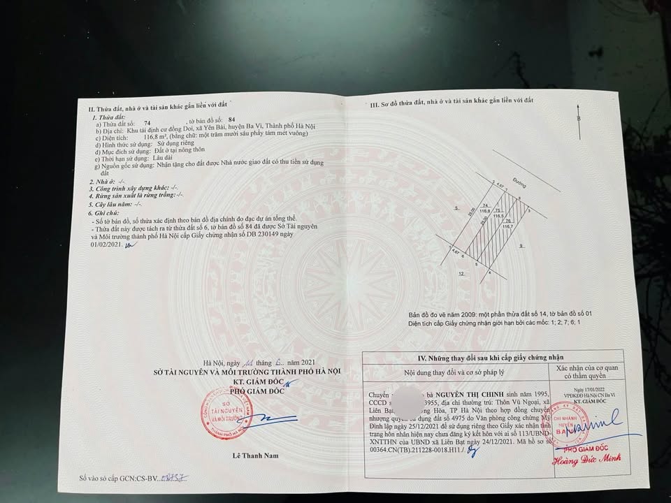 Đất nền TĐC Đồng Doi 116m² sổ hồng full thổ cư - Sẵn sàng xây nhà