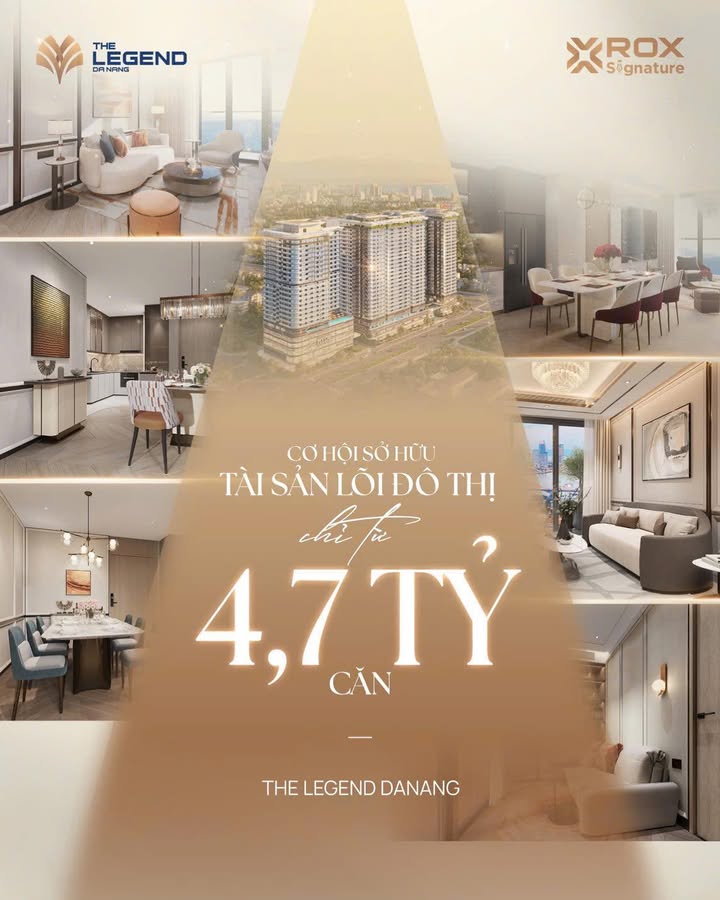 Căn hộ The Legend Đà Nẵng 38m² - Giá từ 4.7 tỷ, tâm điểm sông Hàn