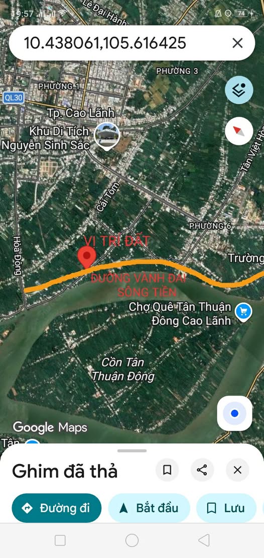 Bán Đất Nền Đường Cái Tắc - Cao Lãnh 115m² Sổ Hồng Riêng - Giá 1.4 Tỷ