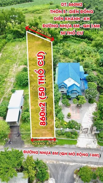 Đất Vườn Diên Khánh 860m² - Sổ Đỏ Rõ Ràng - Đầu Tư Sinh Lời