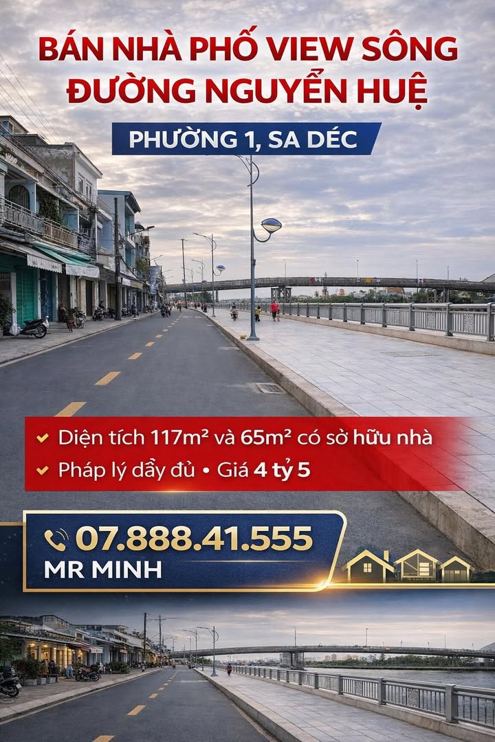 Nhà Phố Nguyễn Huệ, Sa Đéc - 117m² View Sông Đẹp, Giá 4.5 Tỷ