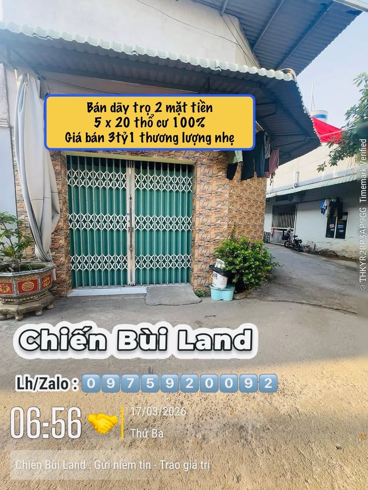 Dãy Trọ 100m² Đường Bến Sắn, Nhơn Trạch - Thu Nhập 10 Triệu/Tháng