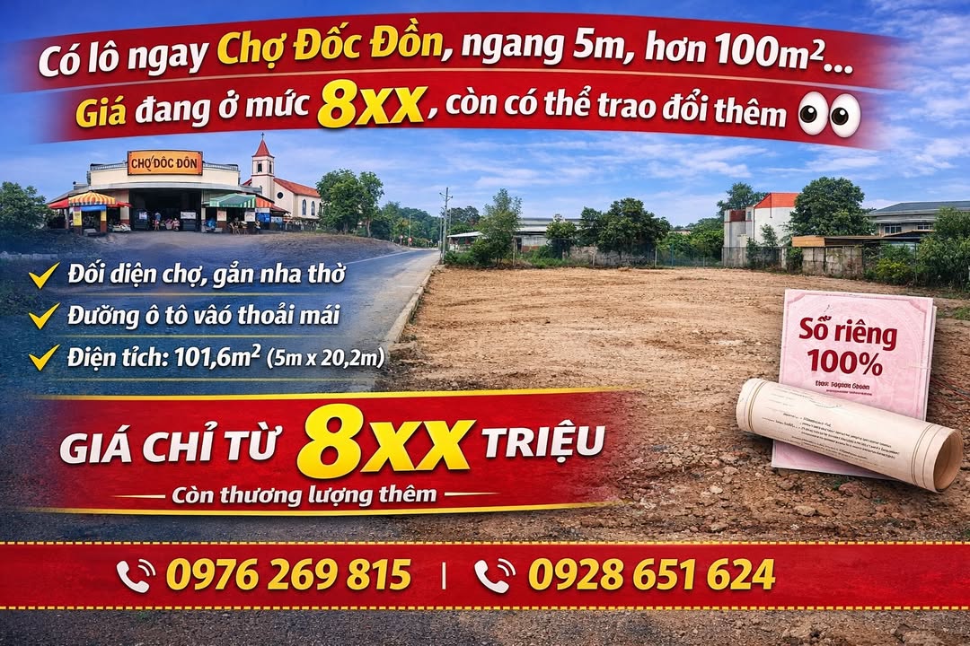 Đất Nền 101m² Trung Dũng, Biên Hòa - Ngay Chợ Dốc Đồn, Sổ Riêng Full Thổ Cư