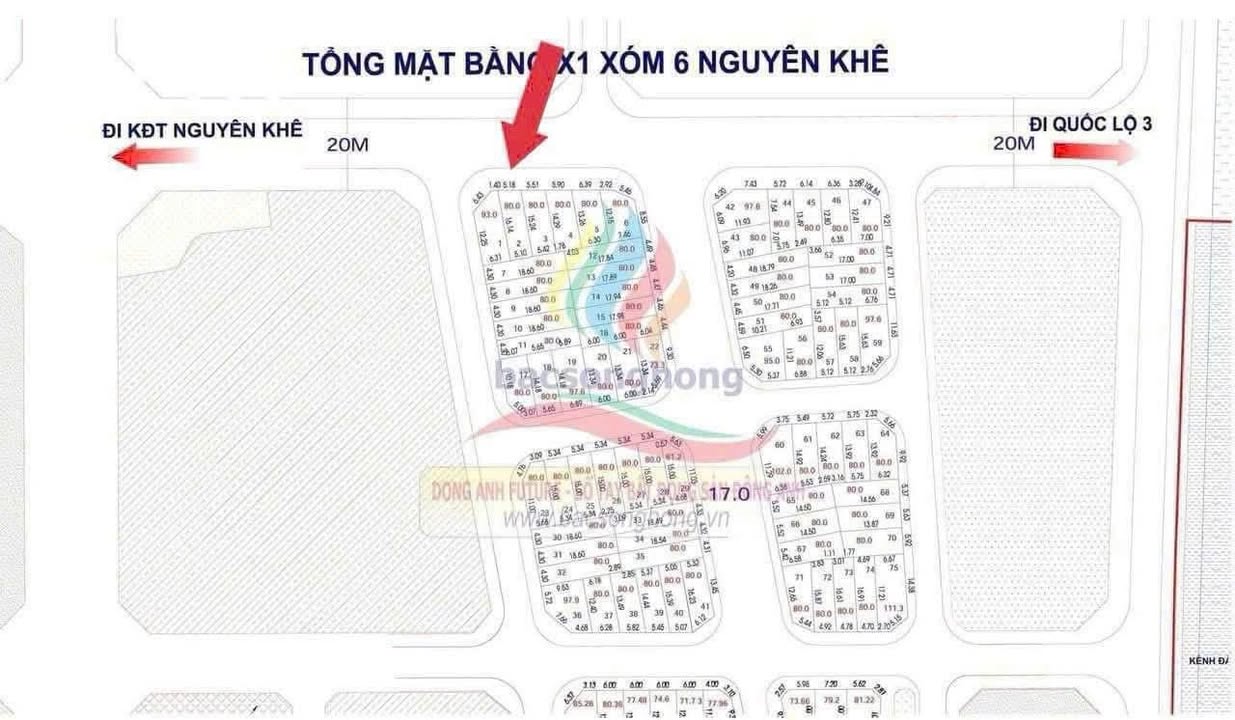 Đất nền X1 Nguyên Khê Đông Anh 80m² - Sổ đỏ sẵn sàng, giá nhỉnh 9 tỷ