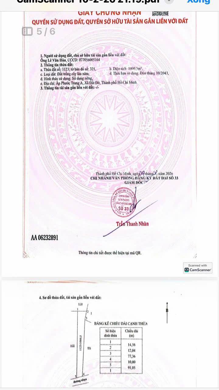 Đất Vàng Mặt Tiền Nguyễn Huệ, Đất Đỏ BR-VT 1000m² - Sổ Đỏ Sẵn Sàng