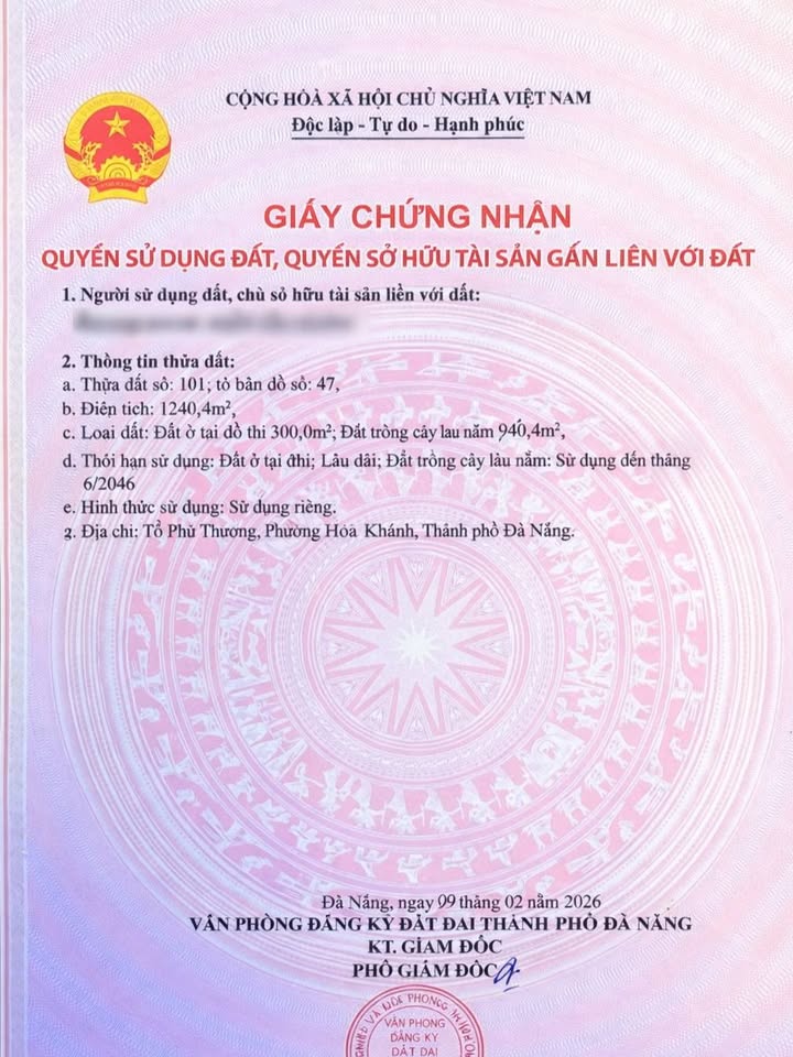 Bán đất 1240m² Hòa Khánh, Đà Nẵng - Lý tưởng Nhà vườn, Kho xưởng, Đầu tư